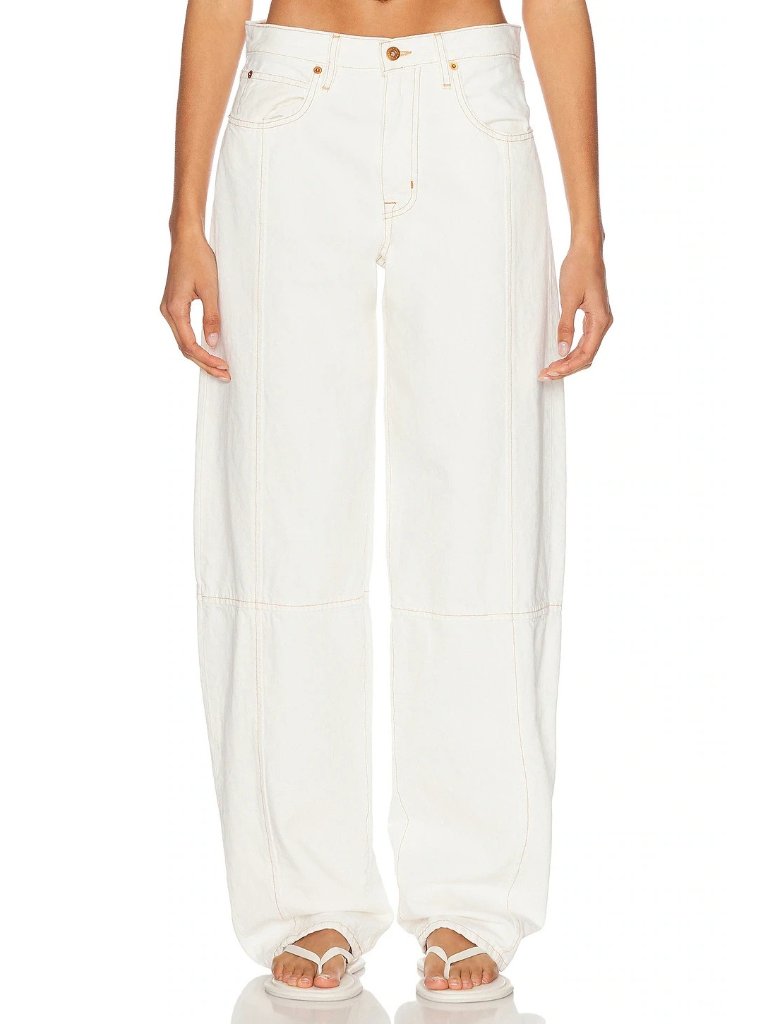 Slvrlake Paloma Seam Barrel Leg Jeans Natural White